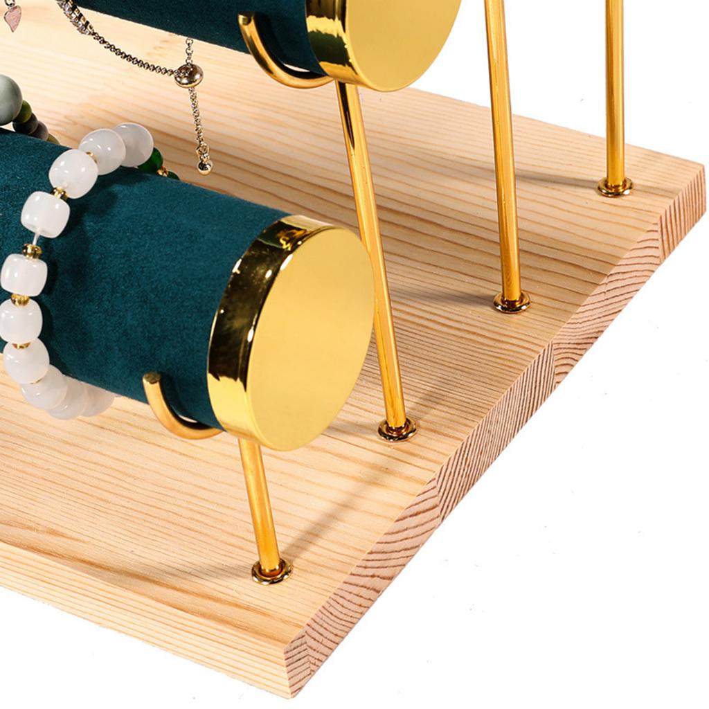 Detachable Tiered Jewelry Rack Wood Base Stand for Showcasing Bracelets and Bangles Wrist Accessories Storage Organizer