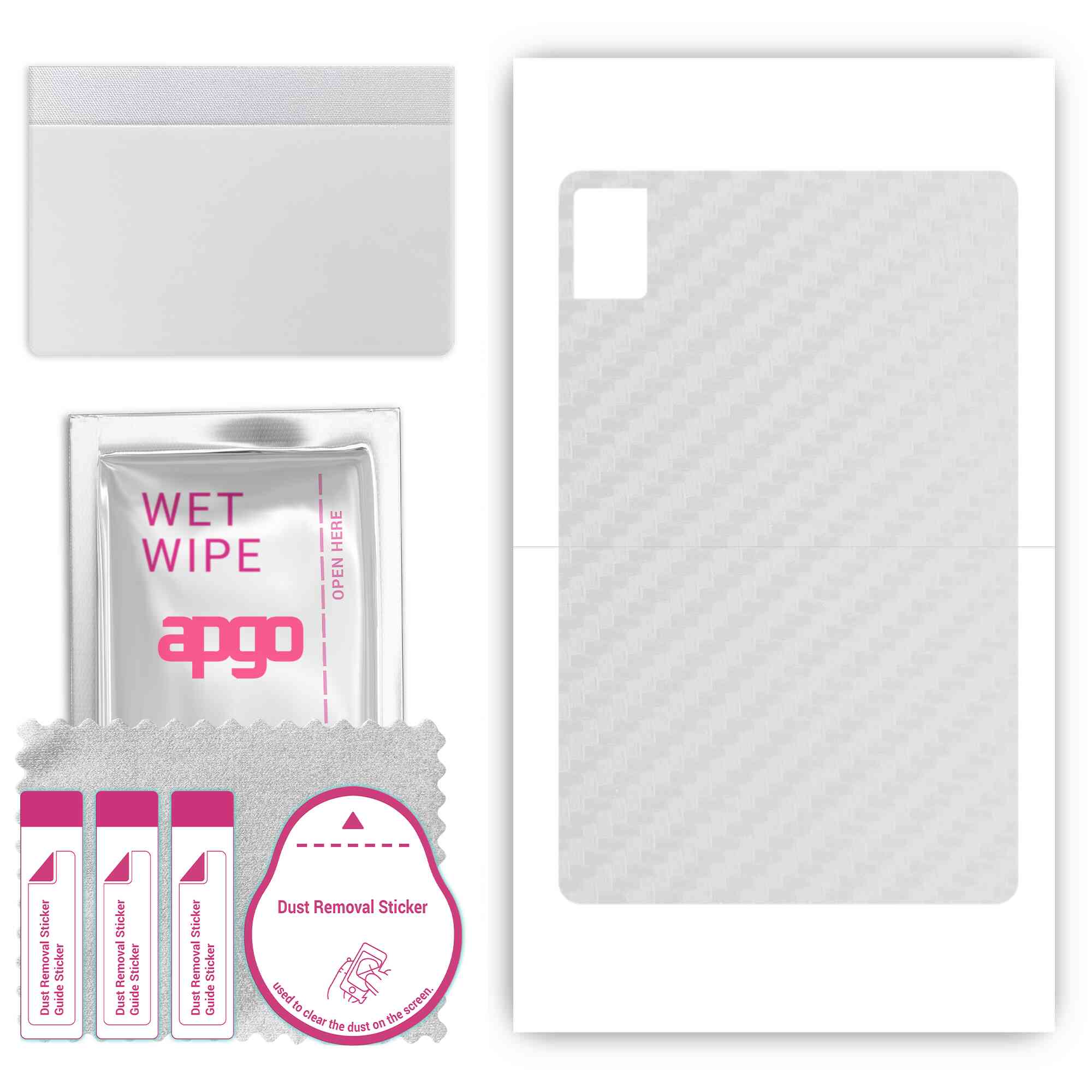 

apgo Protective Skin Sticker for the back compatible with TCL Tab 10 Gen 2, Wrap Film, Foil, Vinyl - Pattern Transparent Carbon