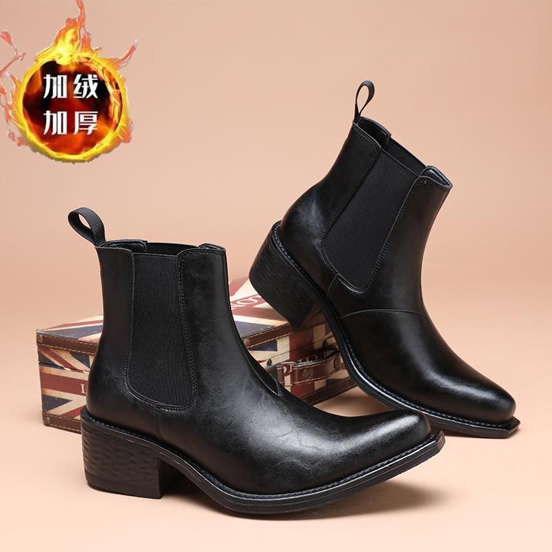 

British style retro leather Martin boots leather boots men s business formal men s boots trendy Chelsea boots 44