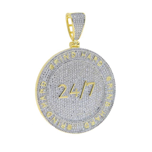 

Iced Out Bling Cz Letter Chasing Money Подвеска Ожерелье Кубический цирконий Доллар Символ Сумка для денег Мужская мода Хип-хоп Ювелирные изделия Only Charm No Chain