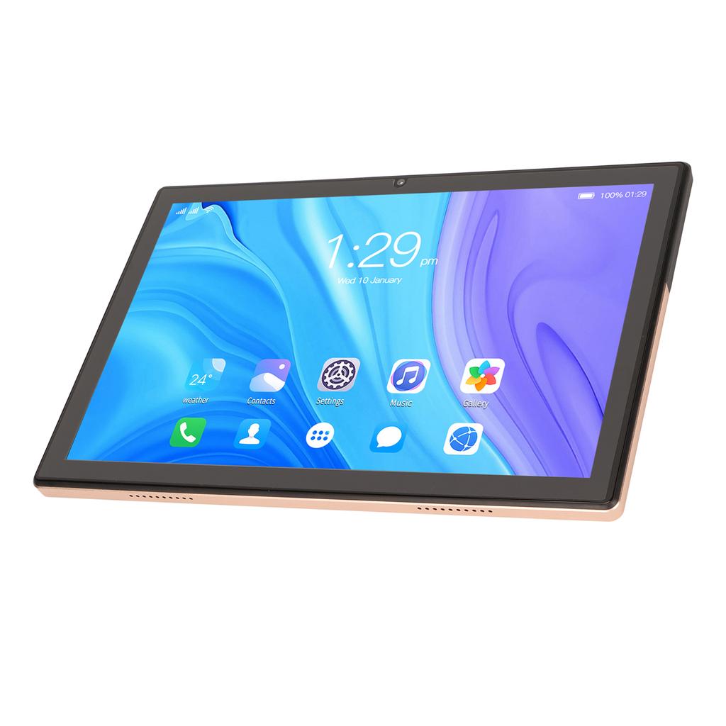 10 Inch Tablet 1920x1200 Gold Color 4G Calling 6GB RAM 128GB ROM 8800mAh Dual Camera 128GB Tablet 100‑240V
