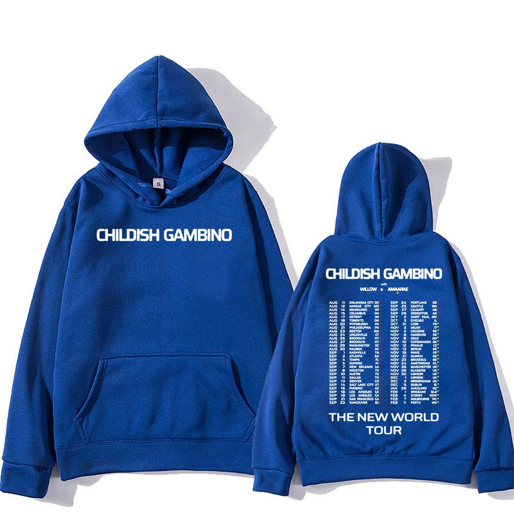 The New World Tour Hoodies Childish Gambino Singer Sweatshirts Warm Long Sleeve Sudaderas Men Clothing Top