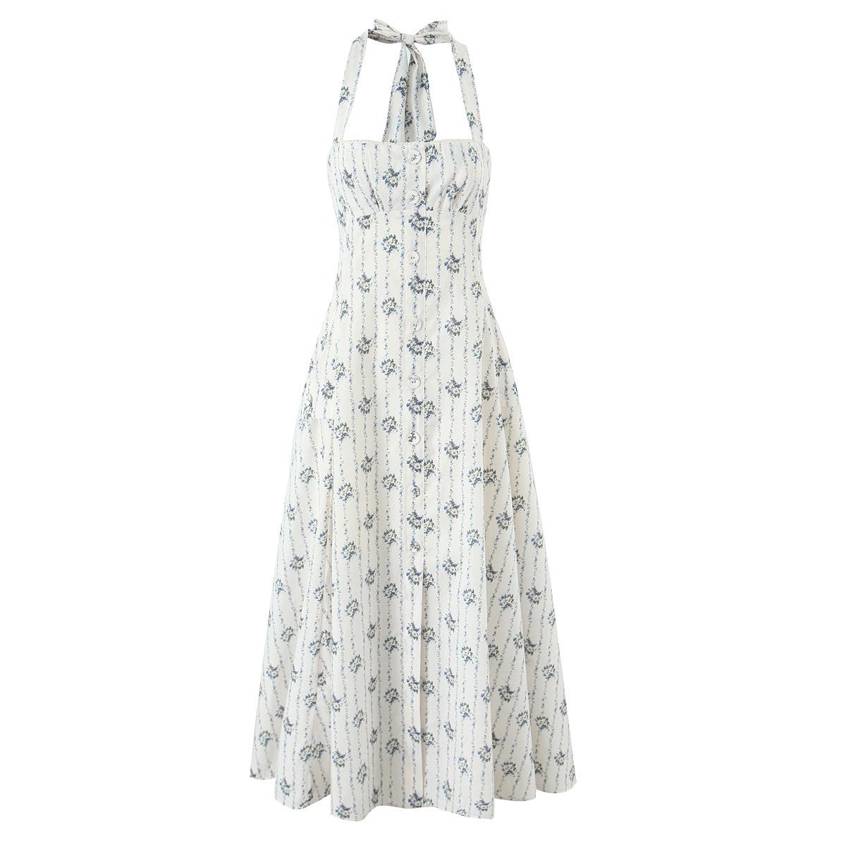

Women s Multi-color Halter Button Midi Camisole Dress - Elegant 2026 New Style M