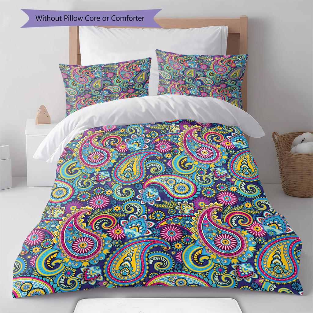 Paisley Pattern Pattern Bedding Quilt Set Quilt Cover Pillowcase Home Decoration Gift (1 * duvet cover + 2 * pillowcase, without core)