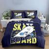 Skateboard NYC Graphic Print Bedding Duvet Cover Set Duvet Cover Pillowcases  (1*Duvet Cover 2*Pillowcases, without duvet insert)