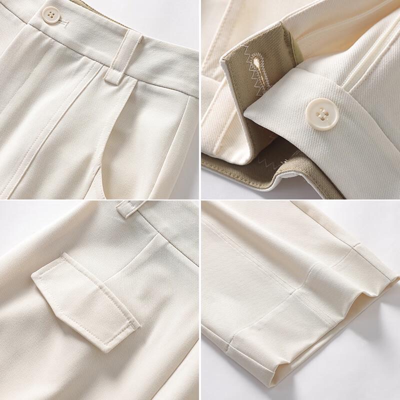 Qianbainian Women's Autumn/Winter High-Waisted Wide-Leg Trousers