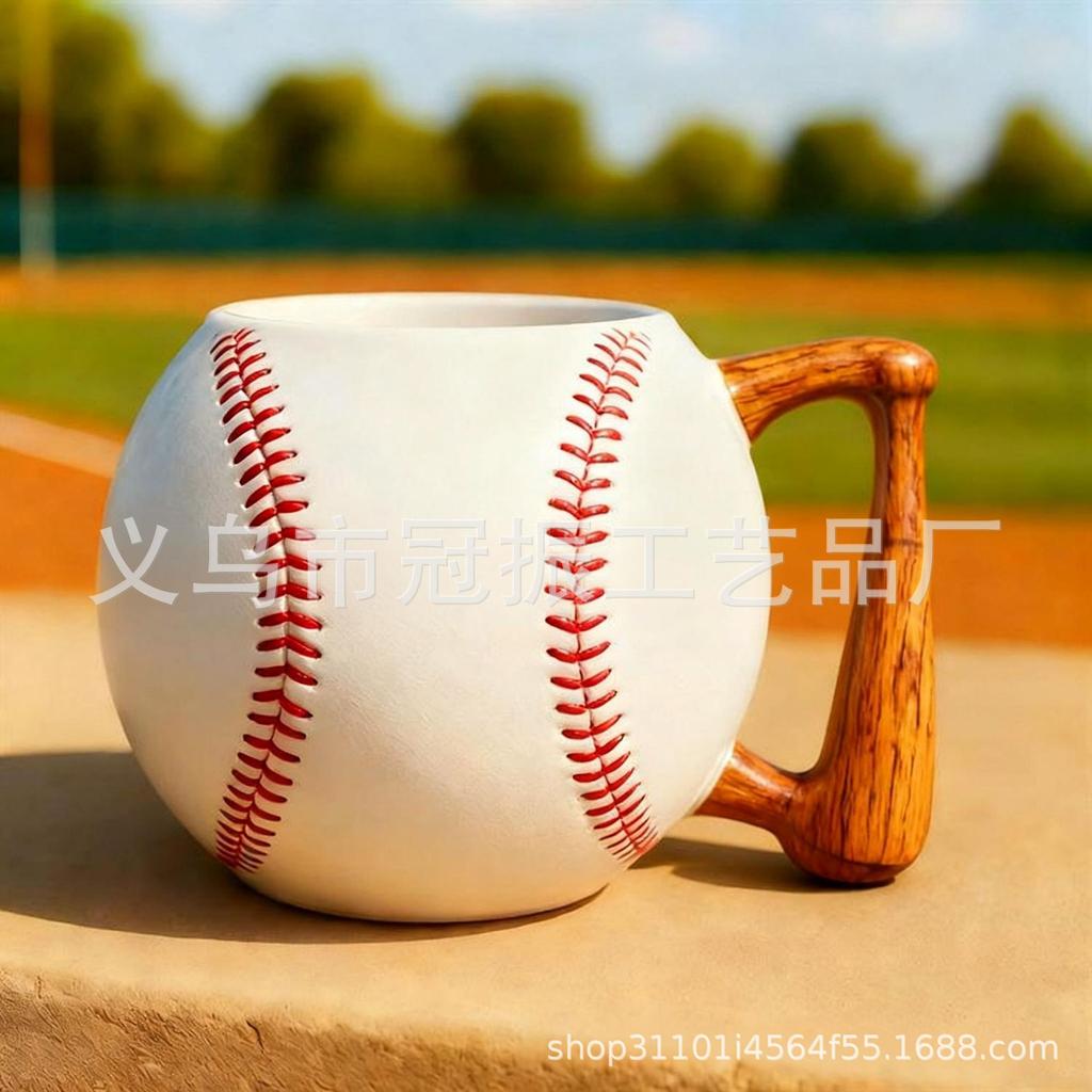 Sports Ball Ceramic Mug, Baseball/football/basketball Shaped Coffee Cup With Lid, Ornament, Gift for Sports Enthusiasts