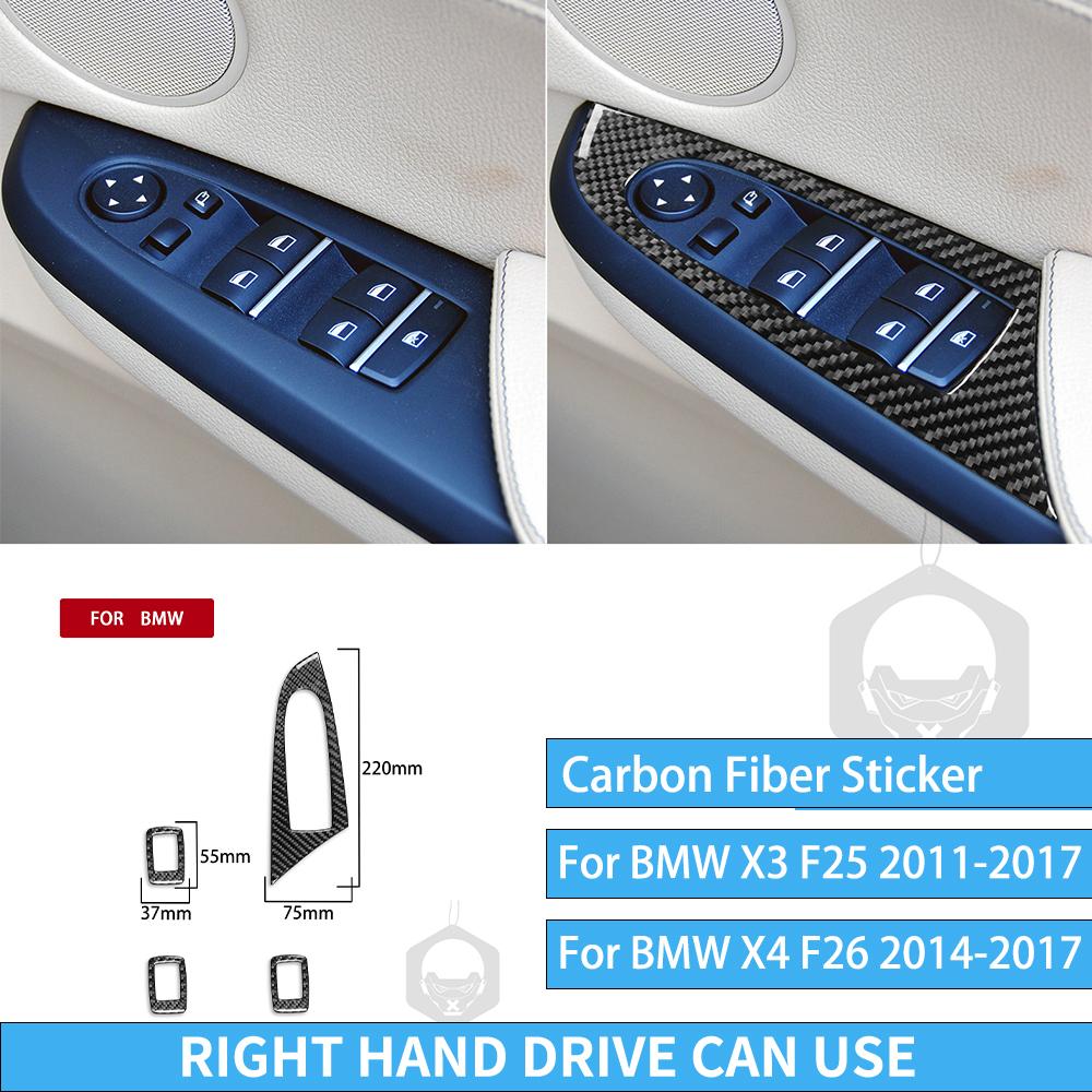 For BMW X3 F25 2011-2017 For X4 F26 2014-2017 Accessories Interior Dashboard Gear Outlet Full Set Kit Carbon Fiber Cover Sticker