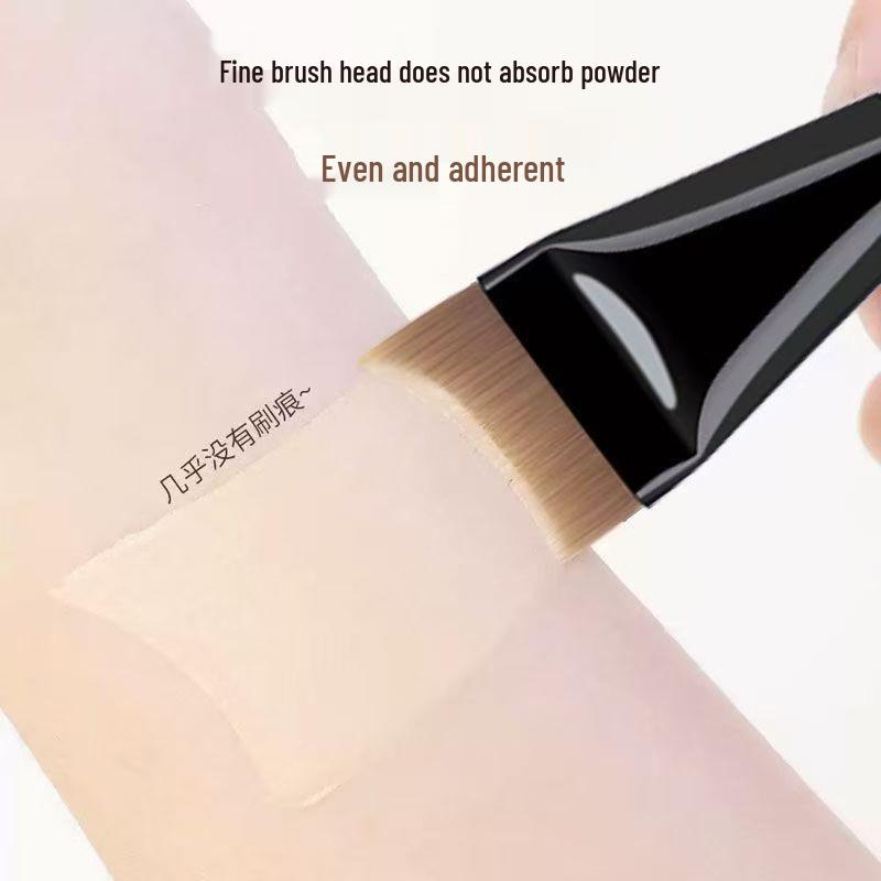 Ultra-Thin Fishtail Crescent Foundation Brush Set - Flat Head, Non-Powder Absorbing Beauty Tool