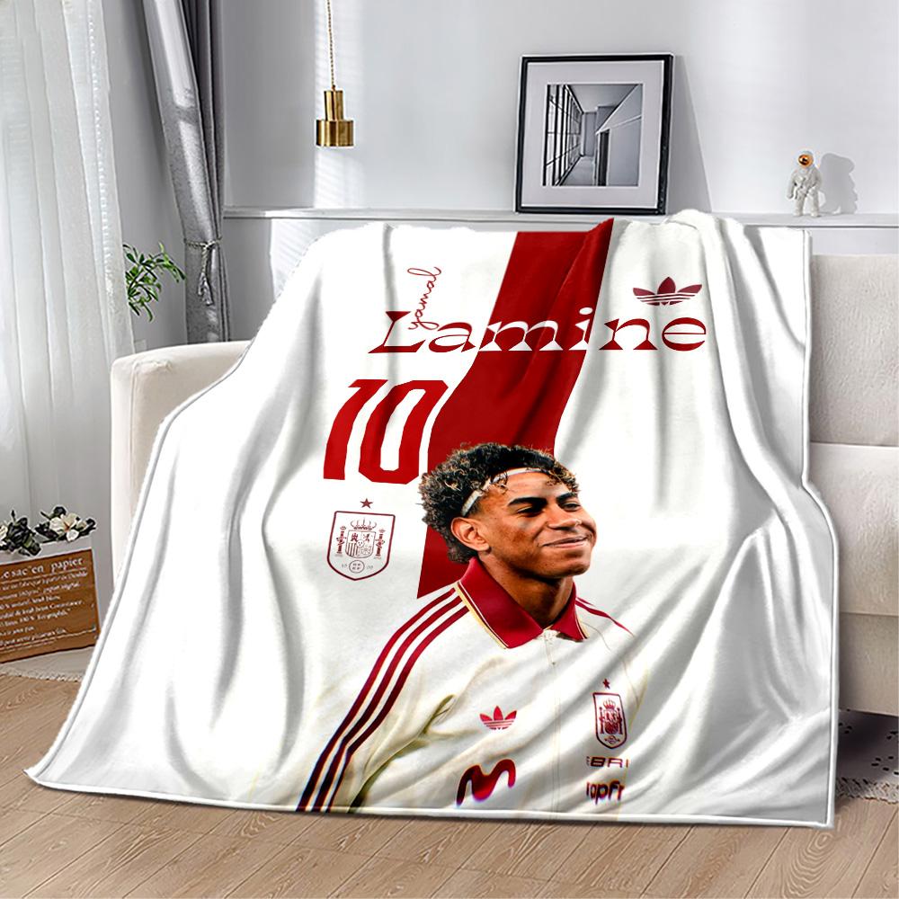 Lamine Yamal's Zukunfts-Fußball-Decke Ultra-Weich Toll für Bett Bürostuhl Büro für Alle Jahreszeiten Verspieltes Design Geburtstag Weihnachtsgeschenk Decke