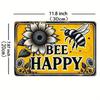 Metal Poster Wall Art, Bee Happiness Vintage, Kitchen Decor