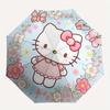 1pc Butterfly Flower Hello Kitty Cartoon Umbrella, Portable 3-Fold Compact Umbrella, Suitable for Camping, Hiking and Travel, Ideal Easter Birthday Gi