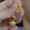 Exquisite Geometric Flower Diamond Stud Earrings - Light Luxury Fashion Style