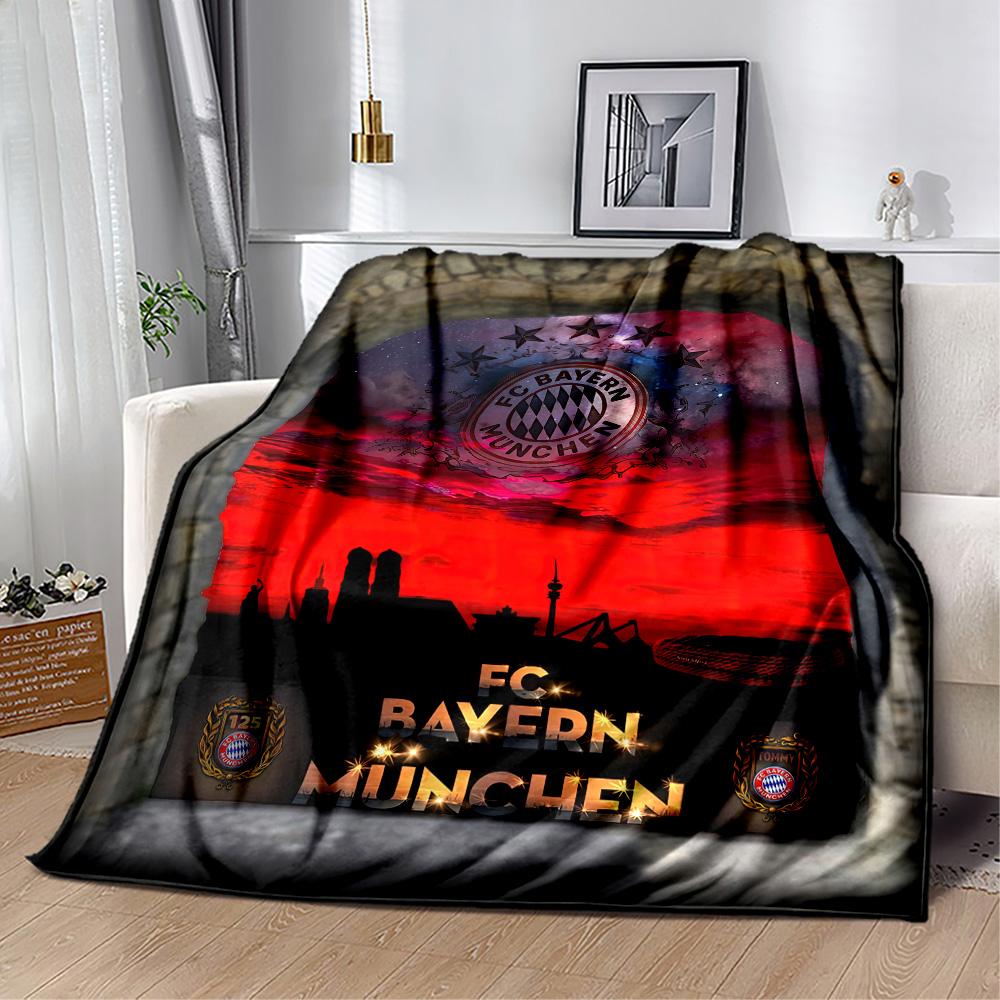 Bayern Munich Blanket Comfortable Suitable for Bedding Seaside Chair Four Seasons Universal Modern Style Gifts For Family Or Friends