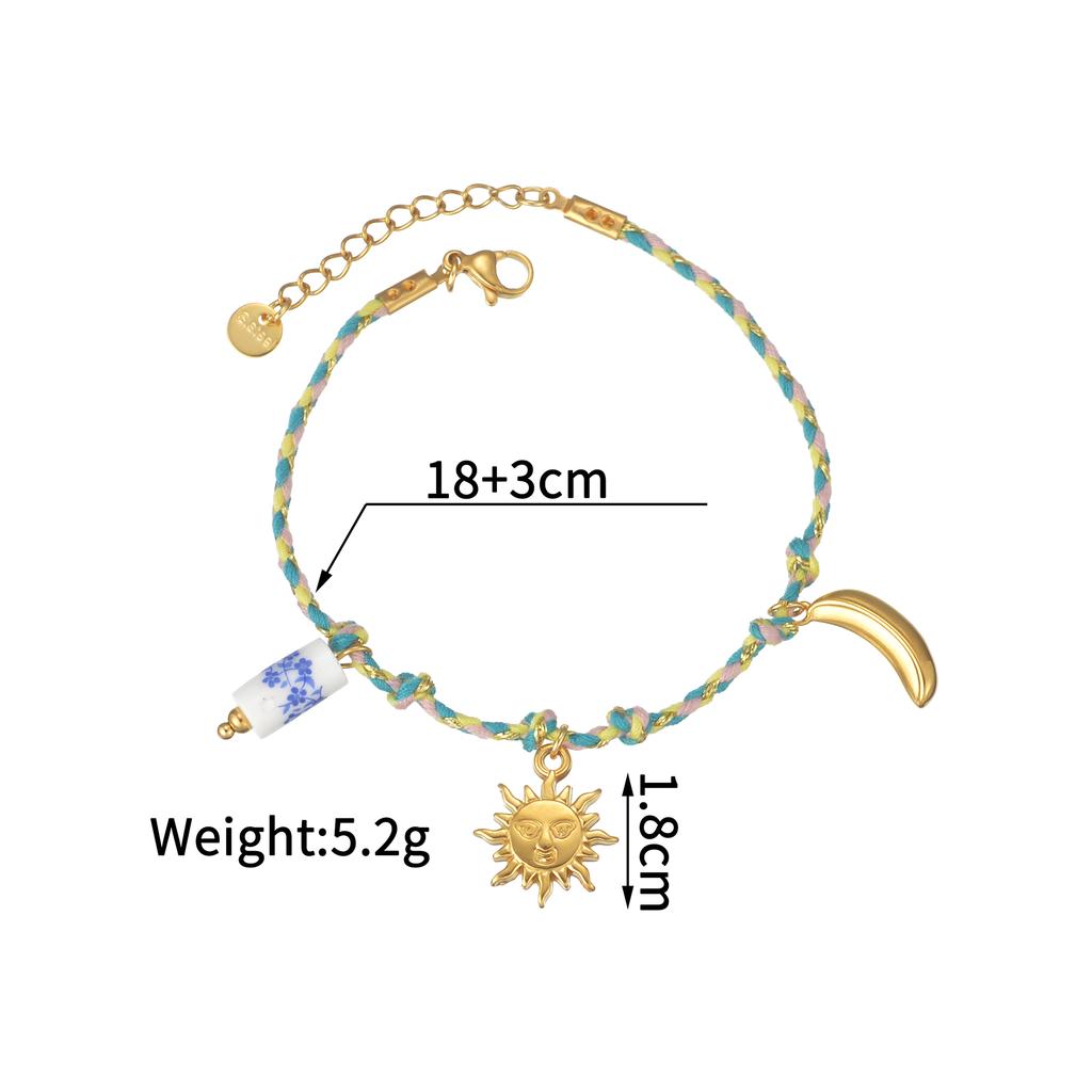 Atoztide Shell Starfish Conch Cherry Charm Bracelet for Women Girls Stainless Steel Gold Color Bead Chain Bracelet Jewelry Gift