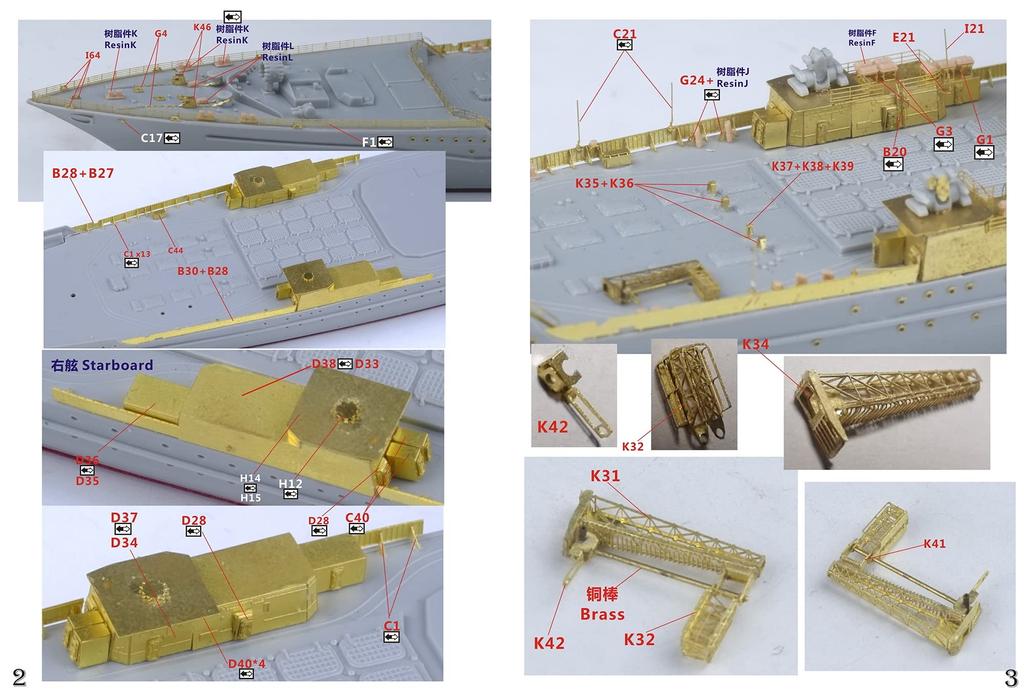 Pětihvězdičkový model ruského námořnictva třídy Kirov těžký jaderný raketový křižník Pyotr Veliky 2017 Kompletní sada upgradů Plastikové díly pro trubku FSM700160