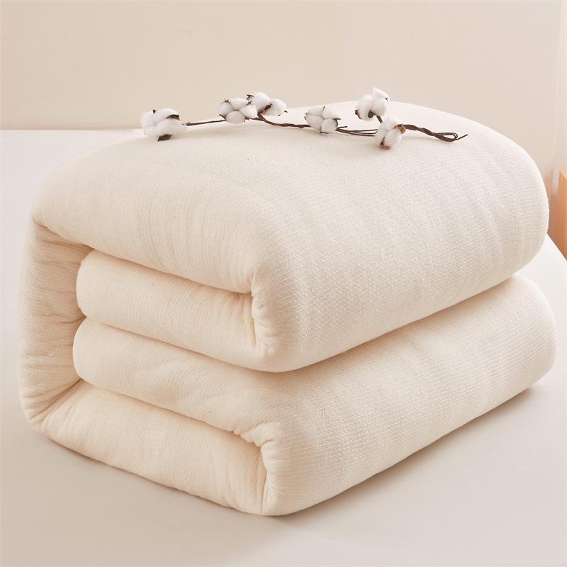 Xinjiang Cotton Thickened Quilt Batting for Autumn/Winter - Warm, Single, and Cozy Mattress Pad.