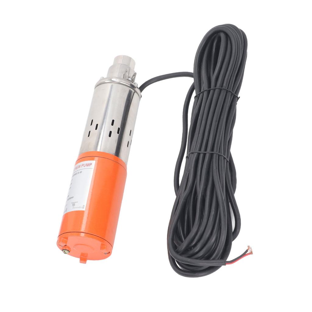 DC Skruvpump Solenergi Nedsänkbar Djupbrunn Rostfritt Stål Kopparmotor 48V 400W 60 meter Lyfthöjd