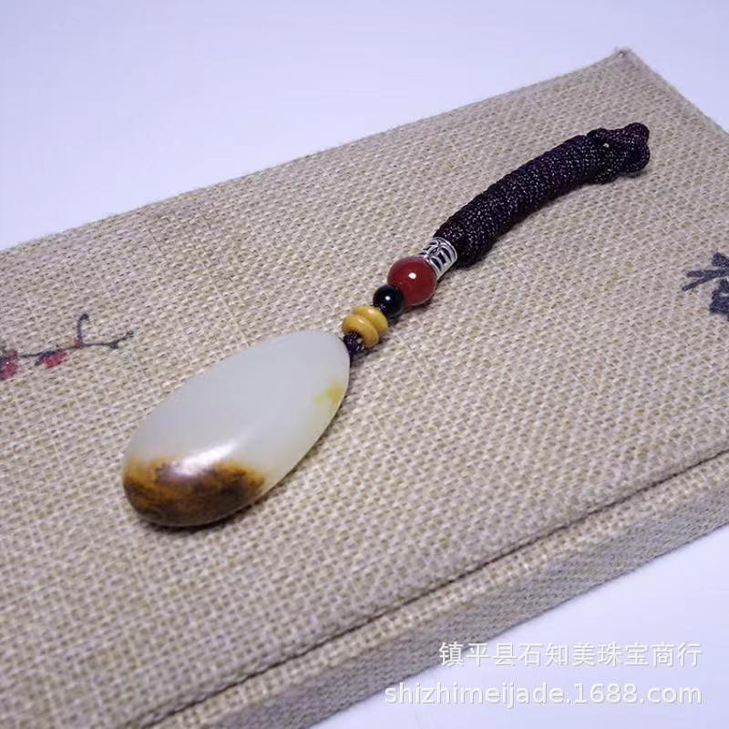 

Підвіска-підвіска-ланцюжок-светр White jade with leather