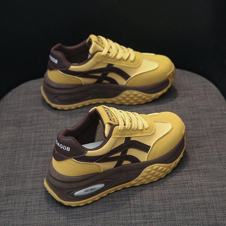 

Обувь Forrest Gump, новинка 2024 года, женская осенняя обувь для отдыха на платформе, дышащая, универсальная, для папы 35 жёлтый