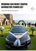 Heart-Shaped Wedding Car Decoration Set: Pink & White Artificial Flowers
