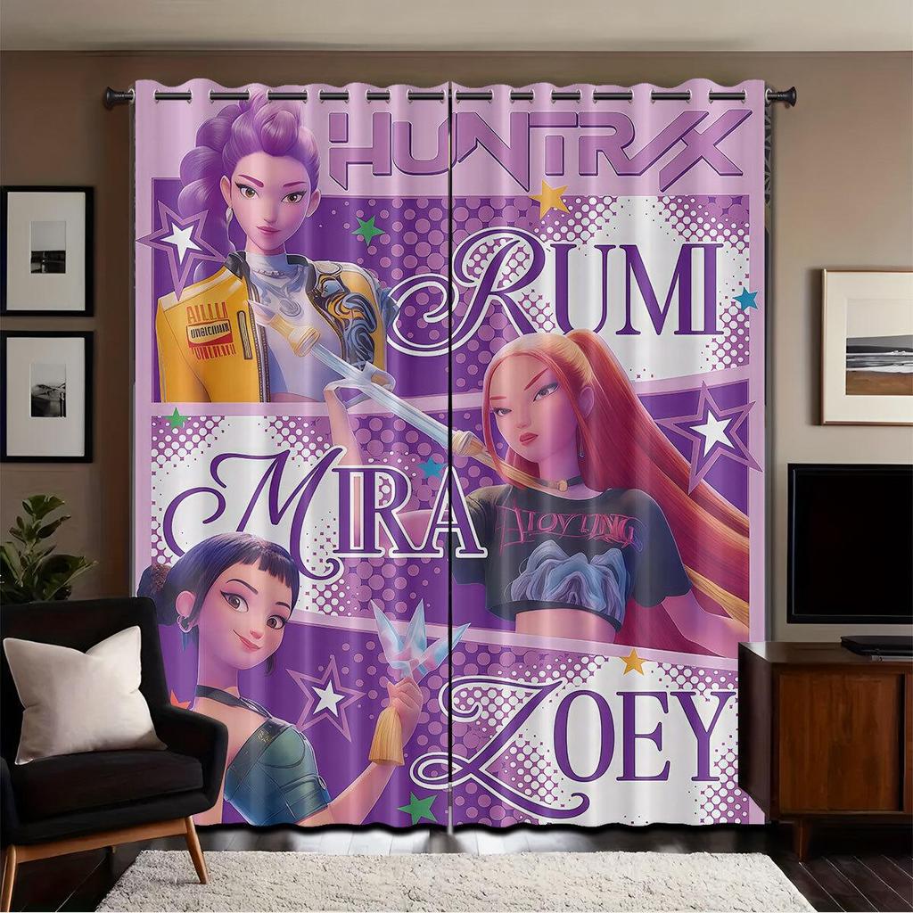 Dämonenjäger 3D Digitaldruck Verdunkelungsvorhänge - Benutzerdefiniertes Foto, Dick, Hochpräziser Sonnenschutz, Sonnenschutz, Grenzüberschreitend