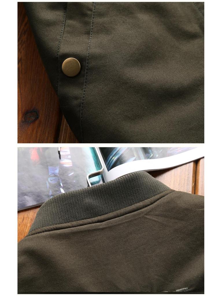 Militär-Baseballjacke für Herren in Übergröße – Lässige Baumwoll-Arbeitsjacke für Frühling/Herbst