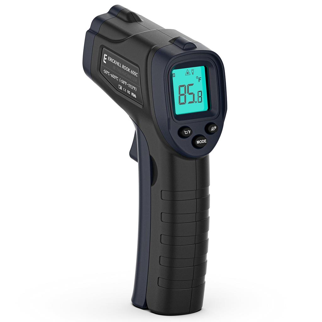 ERICKHILL Industrial Radiation To for Human Adjustable Cooking Thermometer for Deep and Baking Thermometer, -50°C +600°C (Not Use), Non-Contact