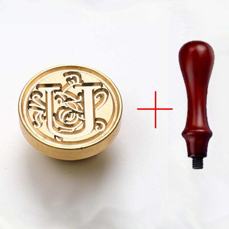 2PCS/SET Vintage Stamp Retro 26 Letters Wax Sealing Stamp Scrapbooking Wax Seal Craft Supplies Invitation/envelop Gift HCZ106-SB