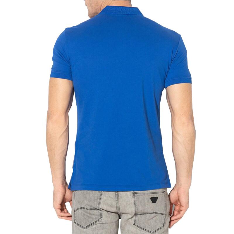 Emporio Armani Ss22 Brand Logo Pattern Solid Color Short Sleeve Polo Shirt Men Polo Shirts Blue 8N1F92-1JPTZ-0945