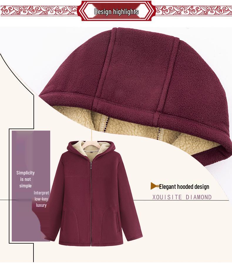 Damen Winter Fleecegefütterter Baumwollmantel für Mittelalte & Ältere