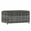 vidaXL 3-tlg. Garten-Lounge-Set mit Kissen Grau Poly Rattan