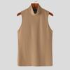 INCERUN Menn Sommer Mockneck Ermeløs Ensfarget Vest Gym Fitness Tanktopper