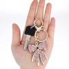 Shimmering Bowknot Keychain Rhinestones Decoration Alloy Metal Jewelry Accessory For Everyday Elegances