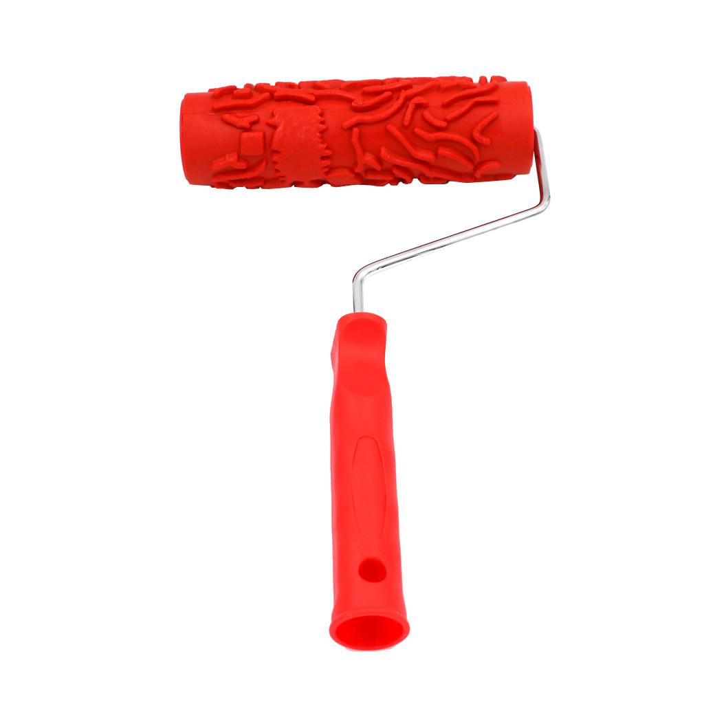 17.5cm Embossed Paint Roller Painting Brush Sleeve With Red