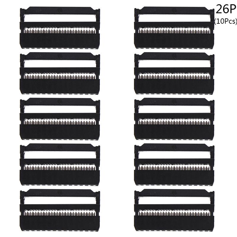10Pcs 6/8/10/12/14-50Pin Idc Socket Plug Ribbon Cable Connector 2.54Mm Pitch