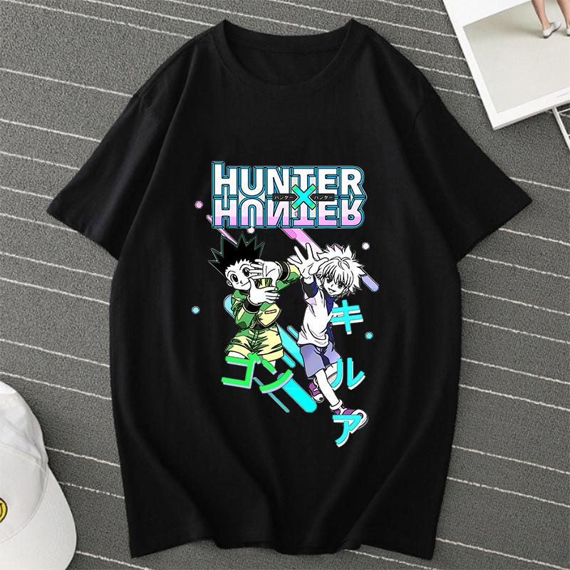 Vintage Hunter X Hunter Men Tshirt Short Sleeve Killua Zoldyck T-shirt HXH Hisoka TShirt Anime Manga Hip Hop Tops Tee Shirt Male