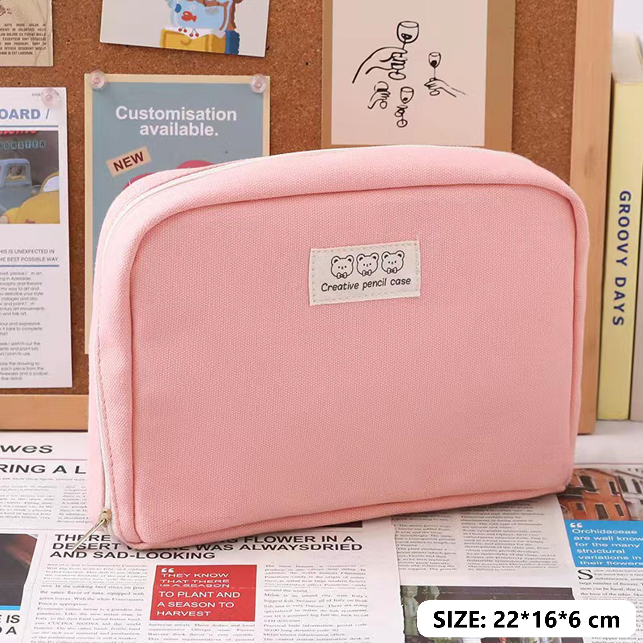 

Пенал большой емкости, сумка для карандашей, переносная сумка для ручек, органайзер, косметический портативный подарок для офиса, школы, ребенка, девочки, канцелярские принадлежности