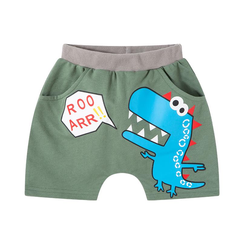 Trendy Dinosaur Cartoon Harem Shorts for Boys - Summer Five-Point Baby Bottoms