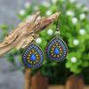 1 Pair Earring Water Drop Shape Bohemia Style Glitter Dangle Hanging Ear Ornaments Ear Accessories for Lady