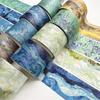 Oil Painting Pattern Tape for Art Craft 30mm Wide Scrapbooking Tape Aesthetic Masking Tape for Journal Album Packaging