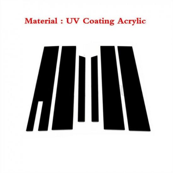 For Ford Taurus 2010-2019 Glossy Black Pillar Posts Covers Window Door Trim 6PCS