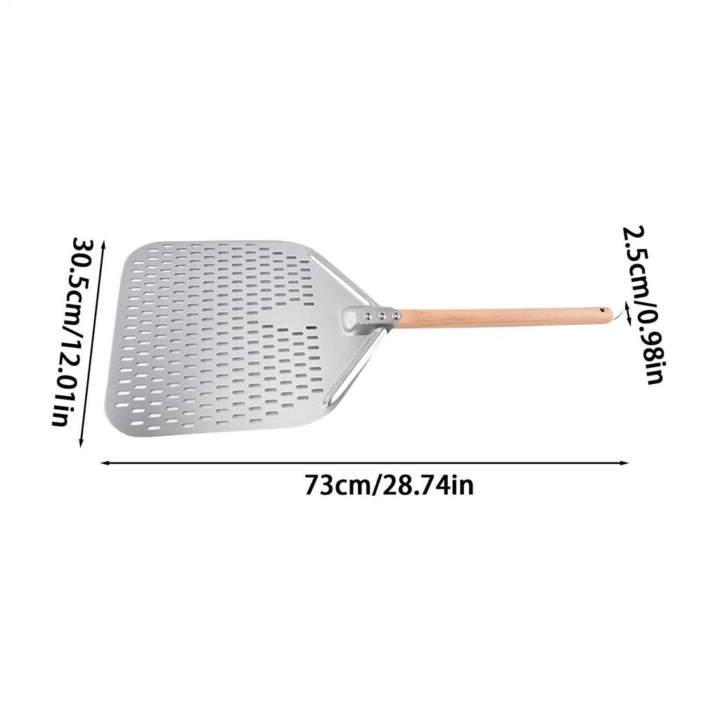 Pizza Peel Stainless Steel Perforated Removable 12 Inch Oven Pizza Shovel for Home Baking Cooking Grilling Kitchen Family