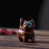 Hot Cute Colored Wooden Cat Ornaments Rainbow Wood Carving Cat Sculptures Small Cat Model Ornaments Desktop Office Accessories