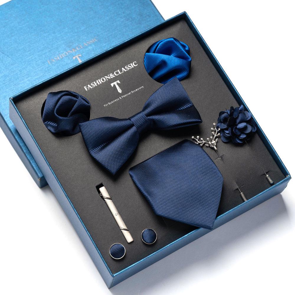 8-Piece Men's High-Grade Tie Set with Gift Box for Weddings and Formal Events