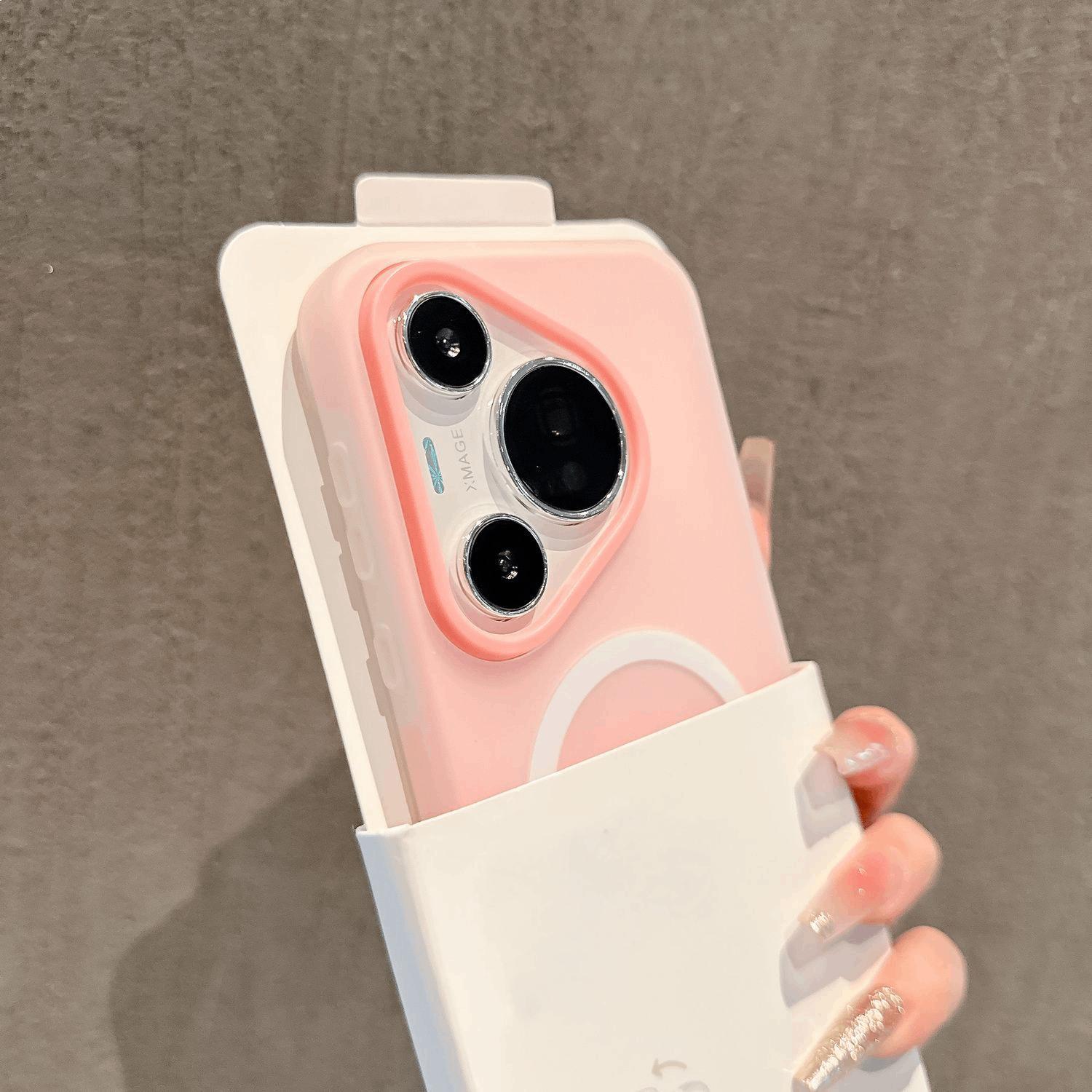 

Матовый конфетный бампер 2 в 1 для чехлов MagSafe для Huawei Pura 80 70 60 Mate 70 60 50 Pro Ultra Магнитная гелевая защитная крышка Huawei Pura 70 розовый
