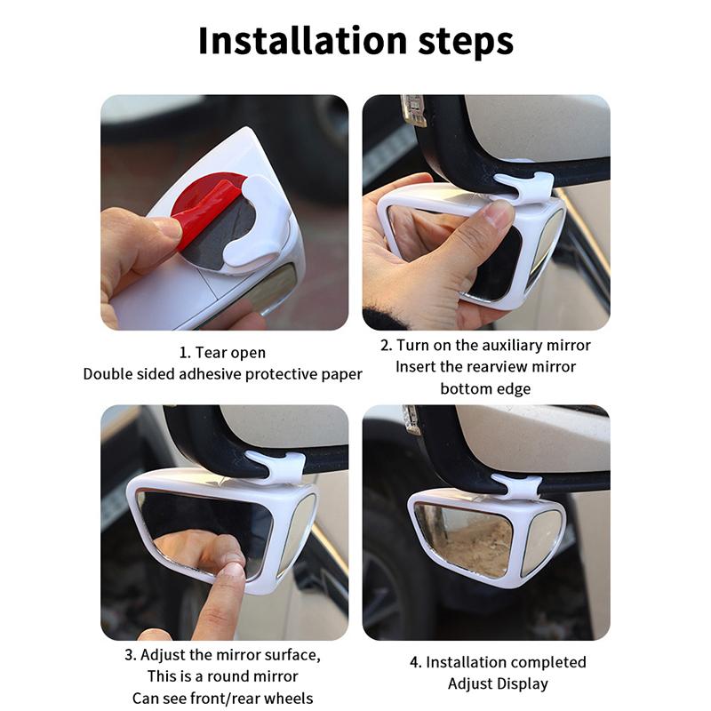 1/2Pcs Car Blind Spot Mirror Car Rearview Double-Sided Mirror 360 Degree Adjustable Wide Angle Blind Spot Mirror Reversing