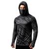 Men's Sports Fishing Hoodie with Built-in Face Long Sleeve Printed Stretch Running Training Shirt