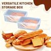 Large Capacity Sealed Food Storage Box, Reusable Hinged Lid, Bread Kitchen Organizer, Refrigerator Freezer, Clear Plastic for Baked Foods
