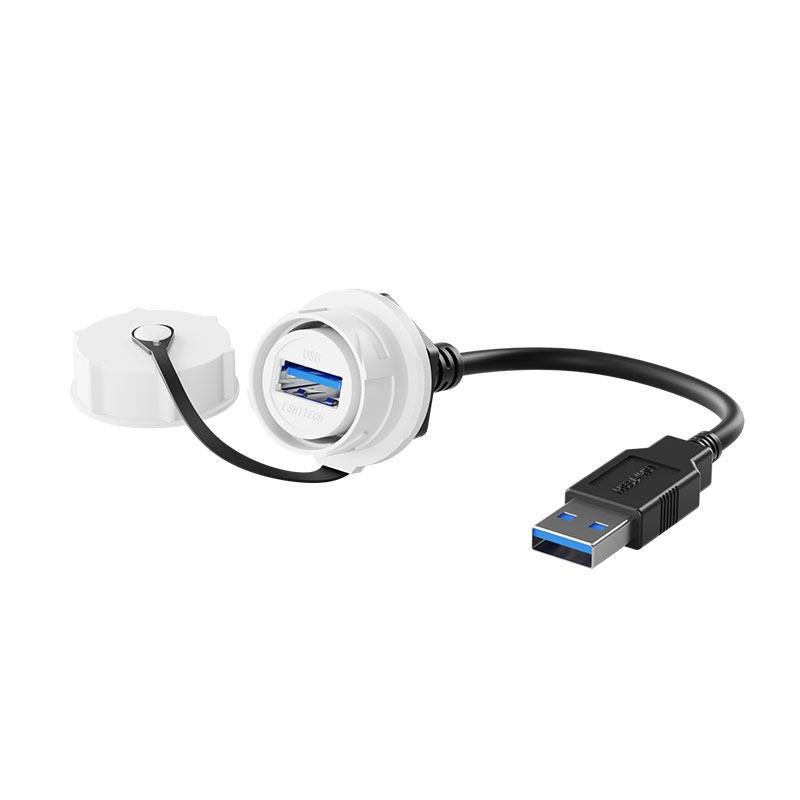 USB2.0 USB3.0 Screw Lock Waterproof USB Aviation Connector Socket Female To Male Industrial Data Extension Cable 0.3M 0.5M 1M